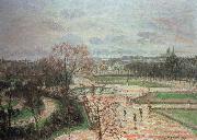 Camille Pissarro the tuileries gardens,rainy weather oil painting artist